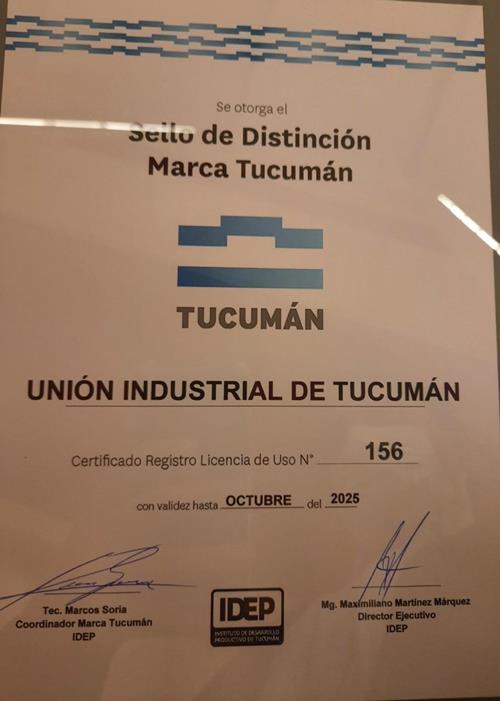 La Unión Industrial de Tucumán renovó su licencia Marca Tucumán