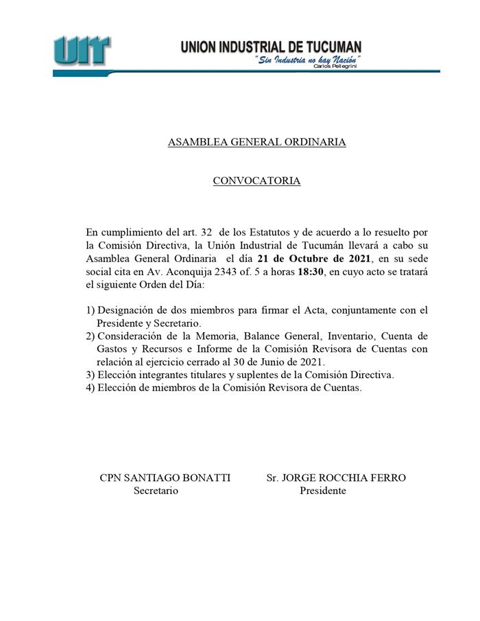 Se realizó una Asamblea General Ordinaria